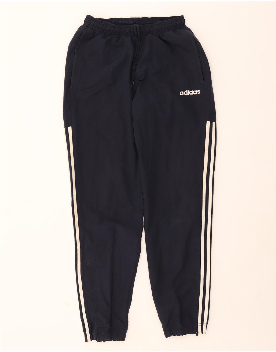 ADIDAS Womens Tracksuit Trousers Joggers UK 10 Small  Navy Blue Polyester