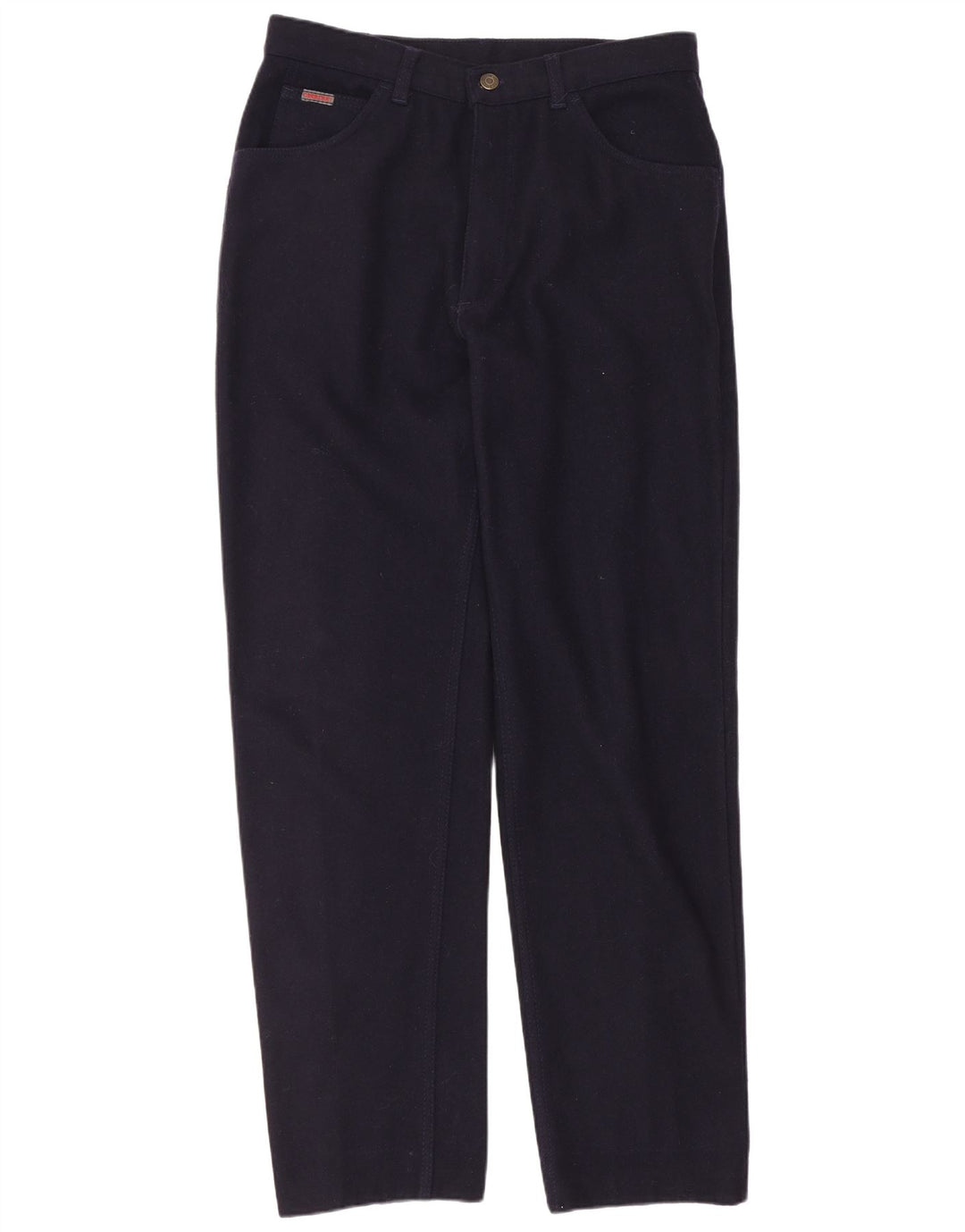 Carrera Mens Straight Casual Trousers W32 L30 Navy Blue Wool