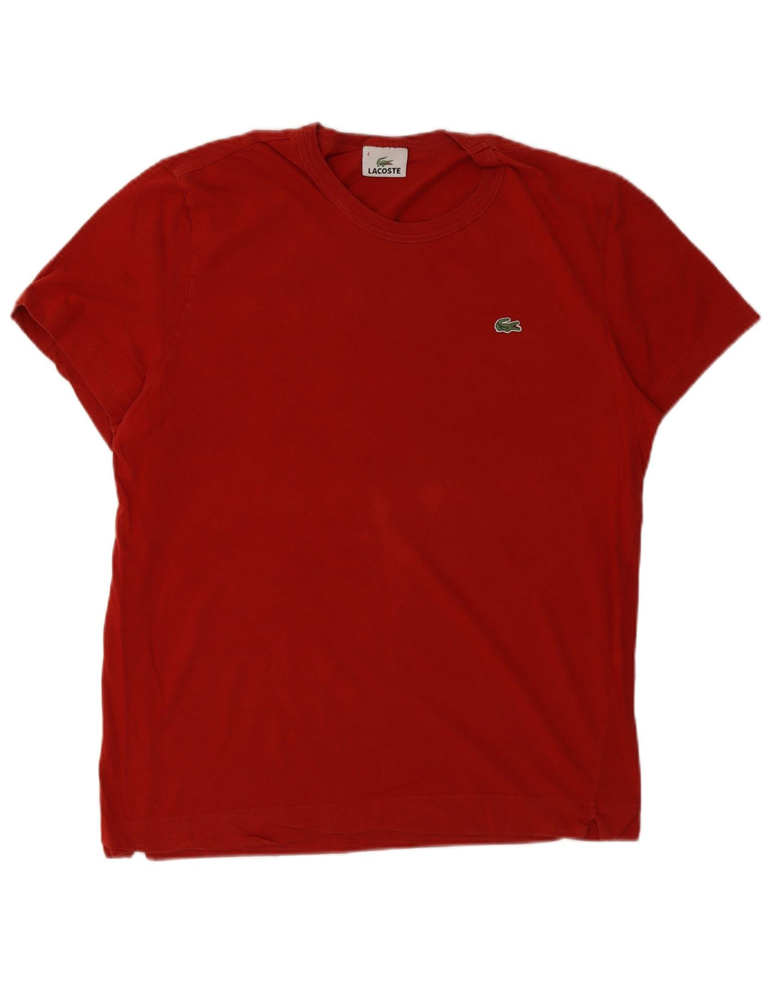 Lacoste Mens T-Shirt Top Size 4 Medium Red Cotton
