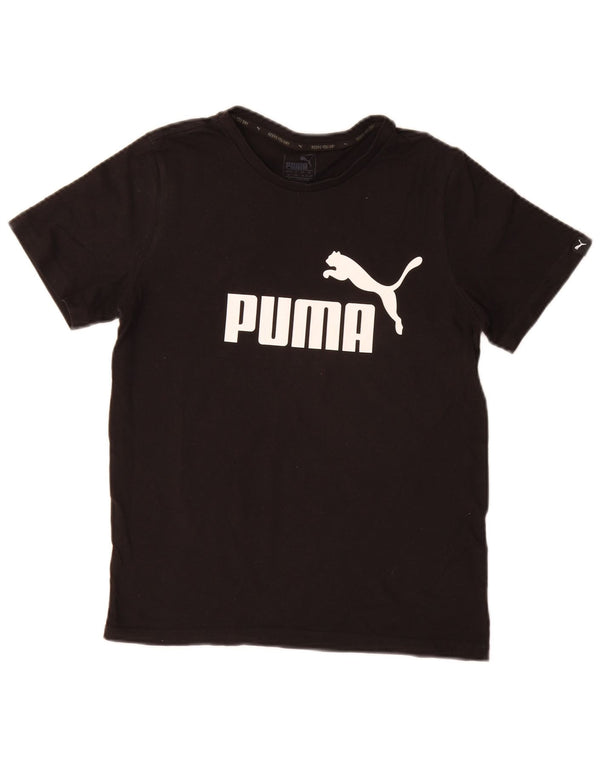 PUMA Boys Graphic T-Shirt Top 11-12 Years Black Cotton