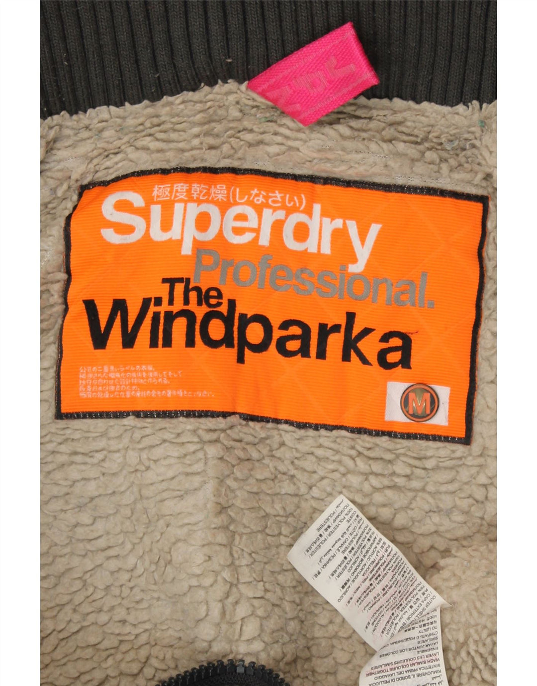 SUPERDRY Womens The windparka Graphic Parka Jacket UK 14 Medium Grey