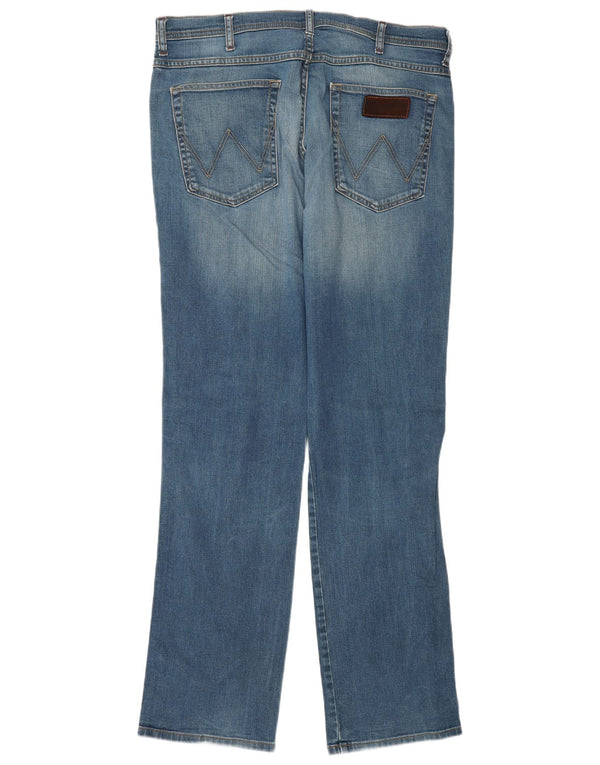 Wrangler Mens Arizona Stretch Straight Jeans W38 L34 Blue Cotton