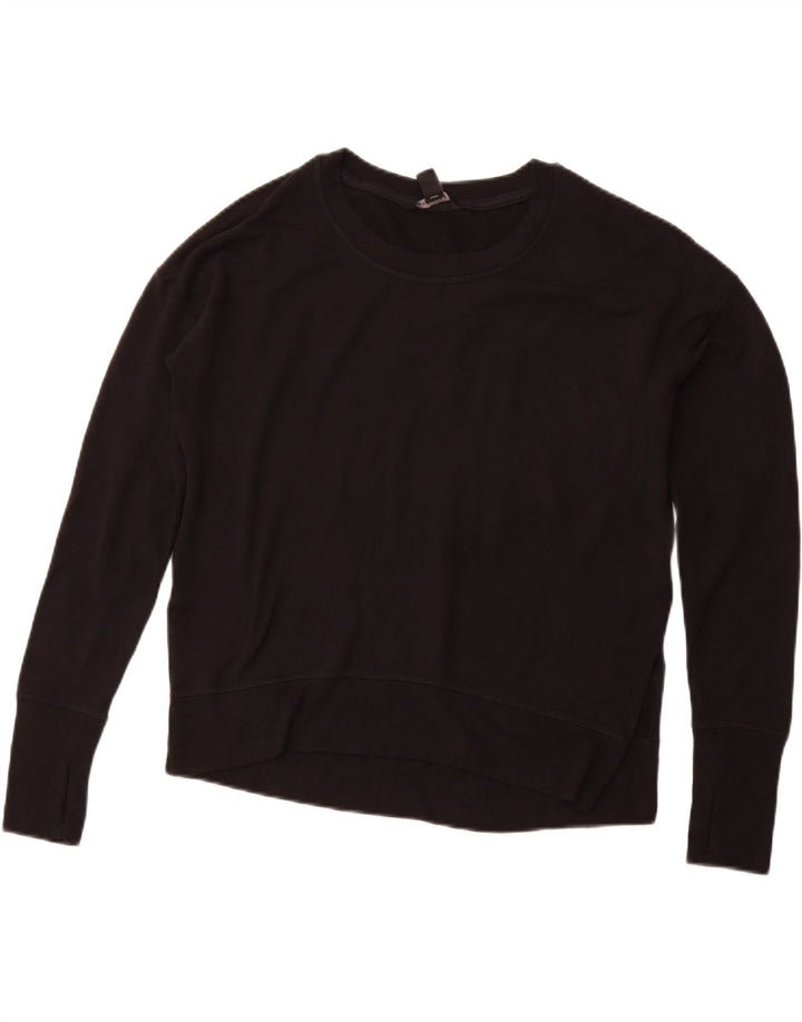 ATHLETA Womens Loose Fit Sweatshirt Jumper uk 10 Small Black Modal