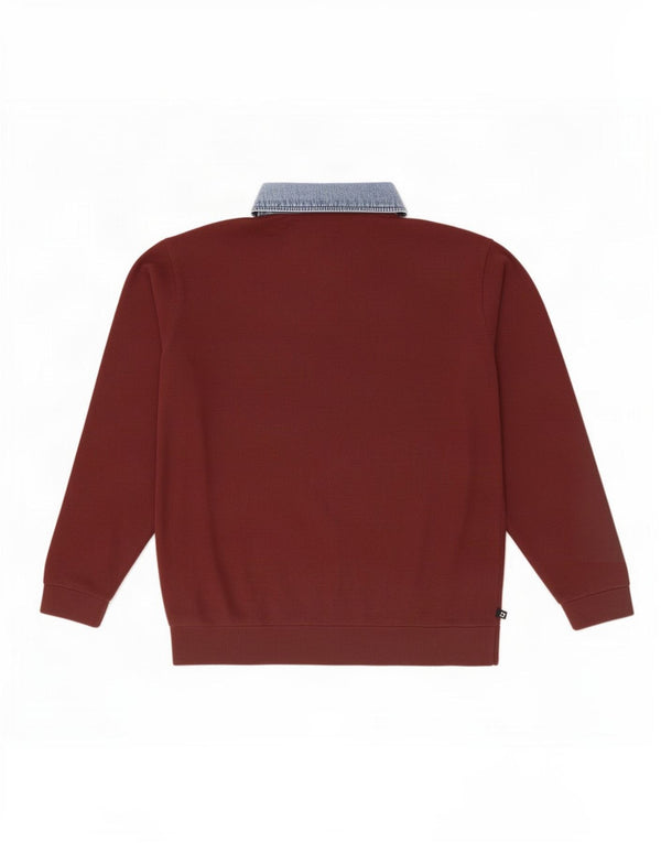 Marks & Spencer Mens Blue Harbour Polo Neck Jumper Sweater Large Maroon