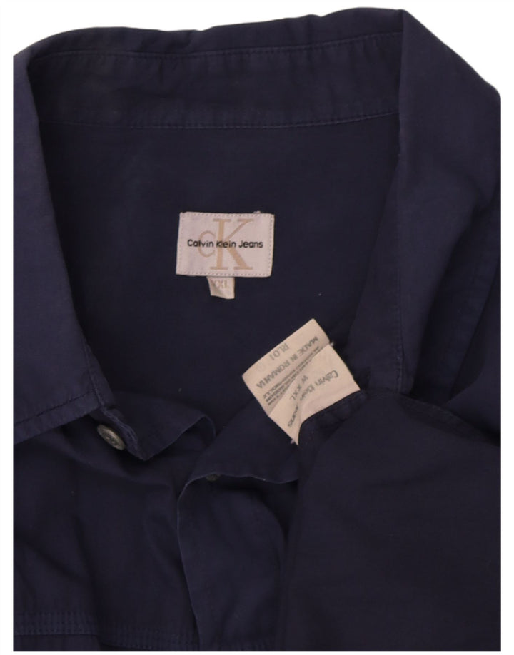Calvin Klein Jeans Mens Shirt 2XL Navy Blue Cotton
