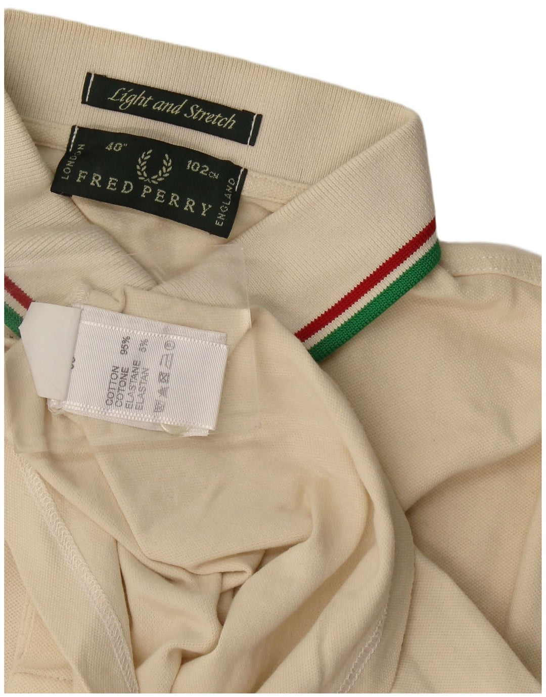 Fred Perry Mens Polo Shirt Medium Beige Cotton