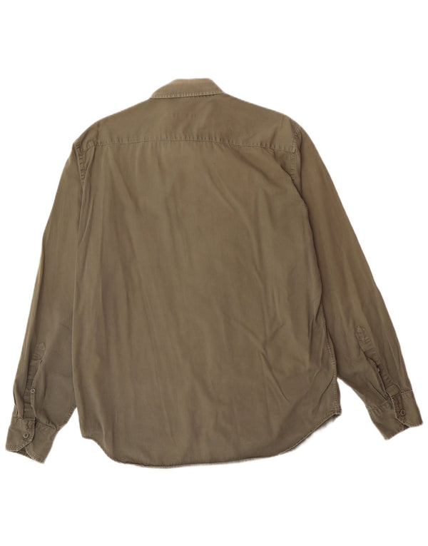 GOOSE & GANDER Mens Shirt Large Khaki Cotton