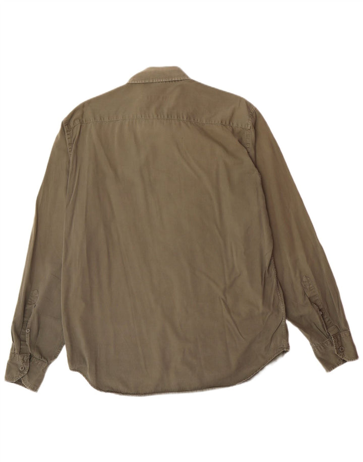 GOOSE & GANDER Mens Shirt Large Khaki Cotton