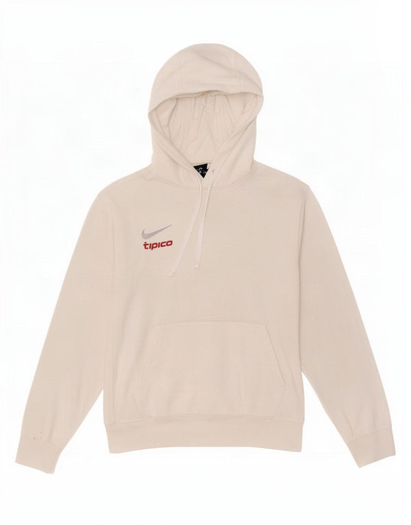 Nike Mens Hoodie Jumper Medium White Cotton