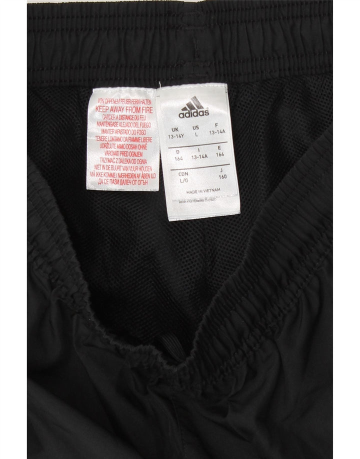 Adidas Boys Graphic Tracksuit Trousers Joggers 13-14 Years  Black Polyester