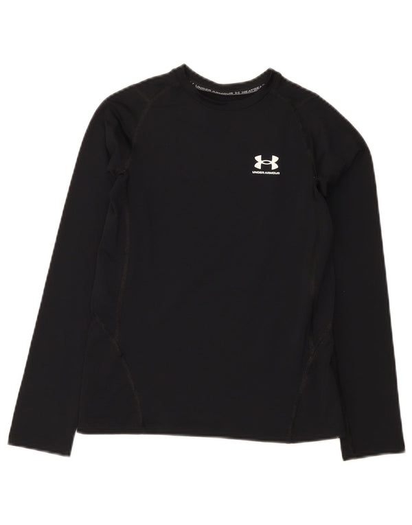 Under Armour Boys Heat Gear Top Long Sleeve 9-10 Years Medium Black