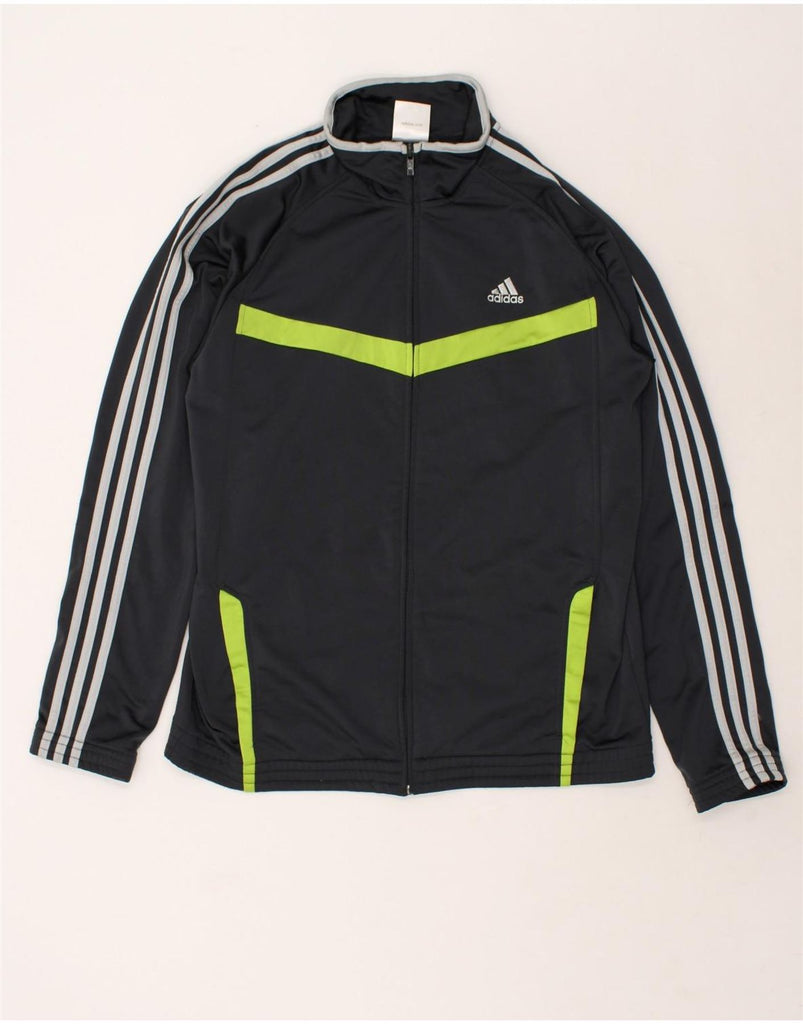 ADIDAS Mens Slim Tracksuit Top Jacket Large Grey Striped Polyester | Vintage Adidas | Thrift | Second-Hand Adidas | Used Clothing | Messina Hembry 