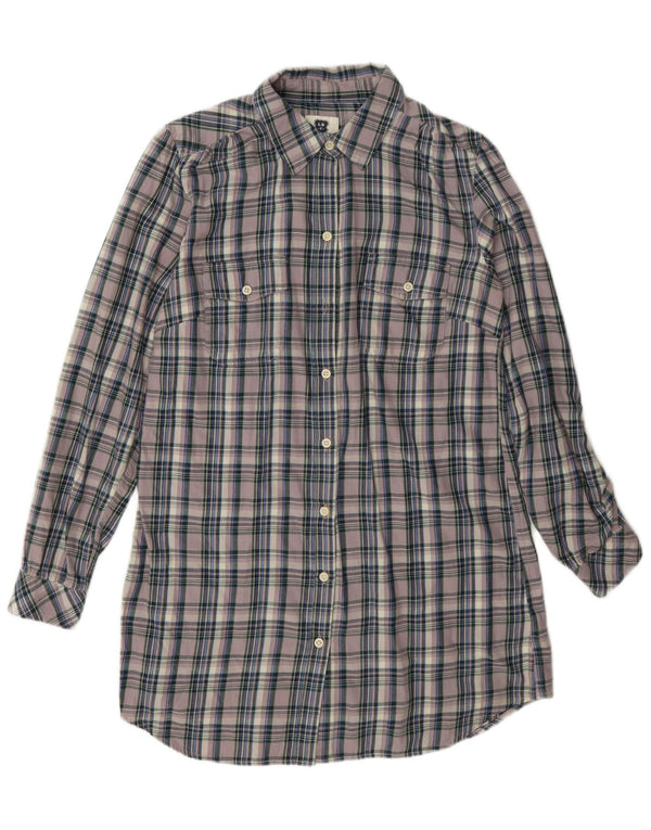 Levi's Womens Flannel Shirt Dress UK 10 Small Purple Check Cotton