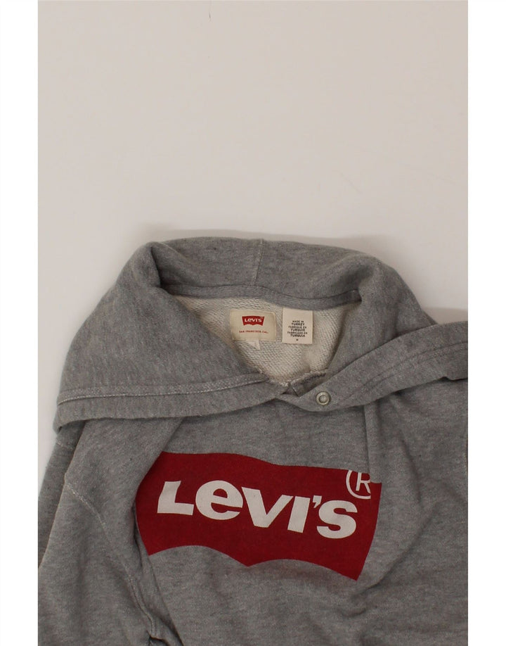 LEVI'S Mens Graphic Hoodie Jumper Medium Grey Cotton Vintage Levi's and Second-Hand Levi's from Messina Hembry 