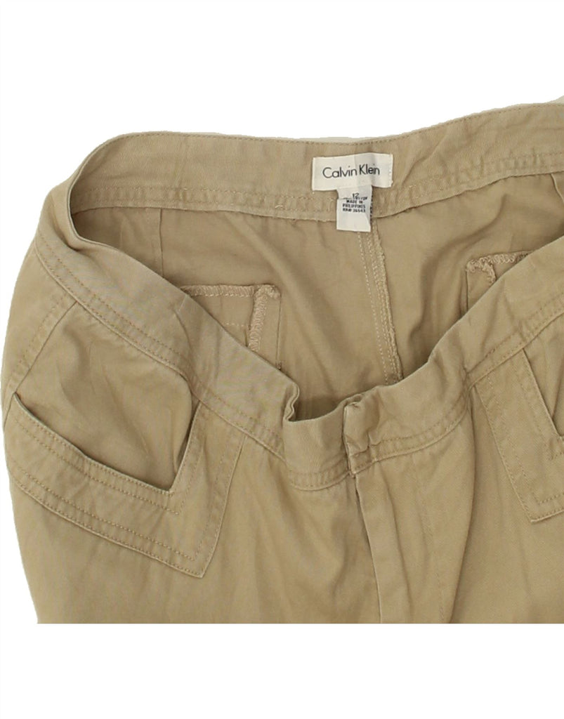 CALVIN KLEIN Womens Straight Casual Trousers US 12 Large W32 L24 Khaki | Vintage Calvin Klein | Thrift | Second-Hand Calvin Klein | Used Clothing | Messina Hembry 