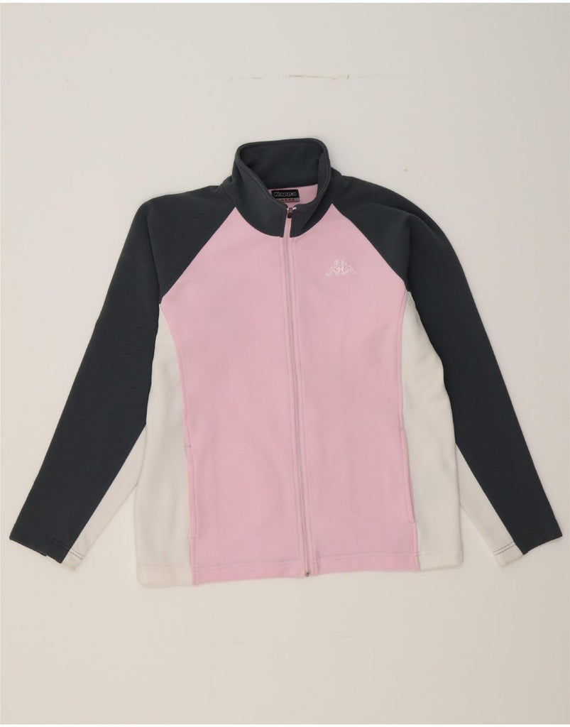 KAPPA Womens Tracksuit Top Jacket UK 16 Large Pink Colourblock Polyester Vintage Kappa and Second-Hand Kappa from Messina Hembry 