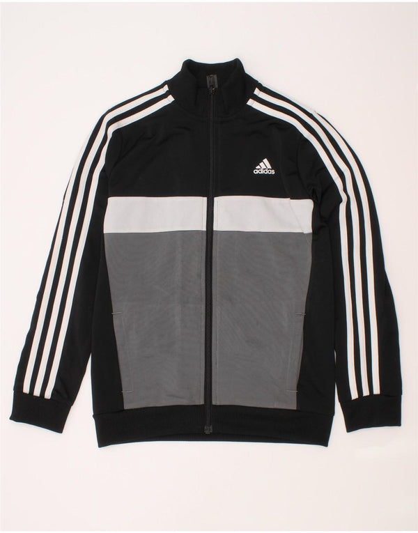 Adidas Boys Aeroready Tracksuit Top Jacket 9-10 Years Black Colourblock