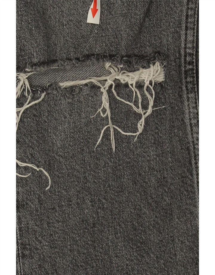 Zara Womens Distressed Straight Jeans EU 38 Small W28 L27 Grey Cotton