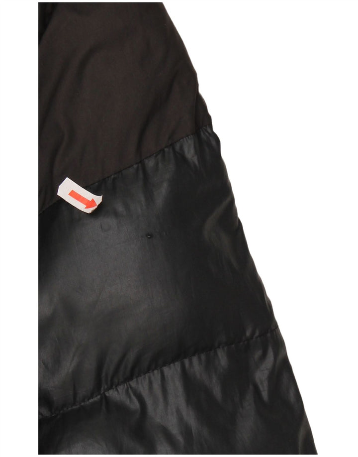 ADIDAS Womens Hooded Padded Jacket UK 16 Large Black Colourblock Polyester