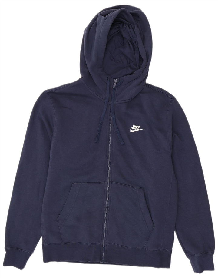 Nike Mens Zip Hoodie Sweater Medium Navy Blue Cotton