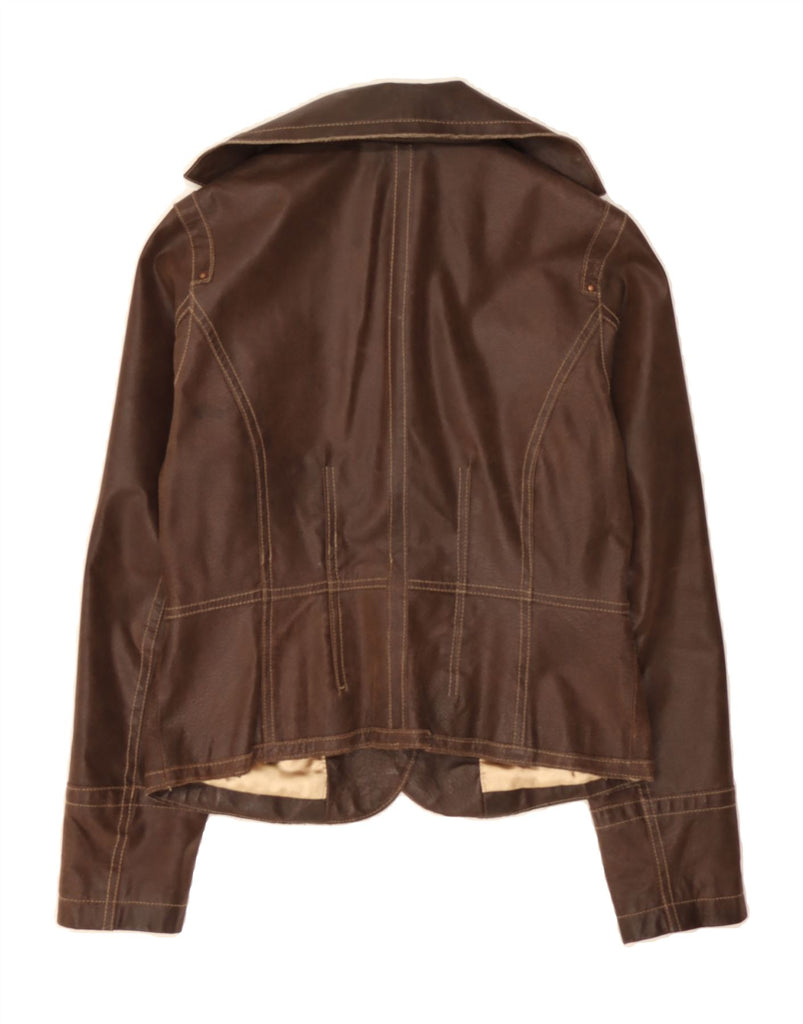 SASHA Womens Leather Jacket UK 10 Small Brown Leather Vintage Sasha and Second-Hand Sasha from Messina Hembry 