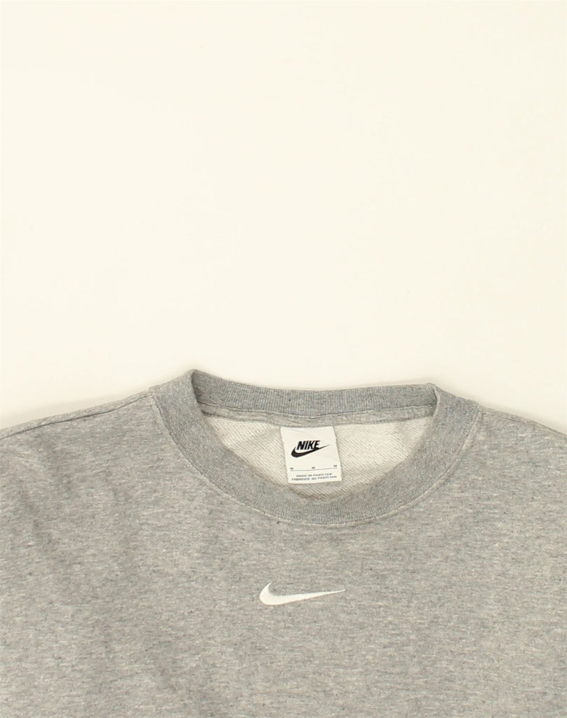 NIKE Womens Oversized Sweatshirt Jumper UK 14 Medium Grey Cotton | Vintage Nike | Thrift | Second-Hand Nike | Used Clothing | Messina Hembry 