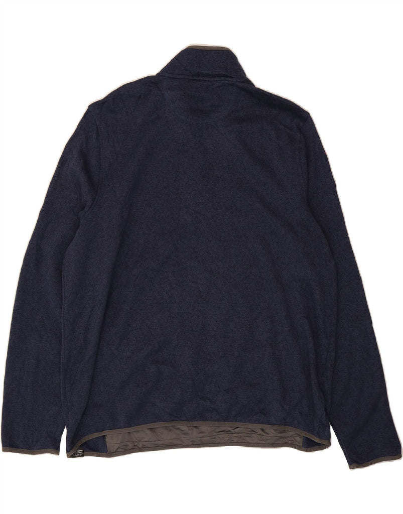 L.L.BEAN Mens Slightly Fitted Button Neck Sweatshirt Jumper 2XL Navy Blue Vintage L.L.Bean and Second-Hand L.L.Bean from Messina Hembry 