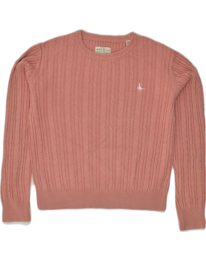 JACK WILLS Womens The Tinsbury Crew Neck Jumper Sweater UK 8 Small Beige | Vintage Jack Wills | Thrift | Second-Hand Jack Wills | Used Clothing | Messina Hembry 