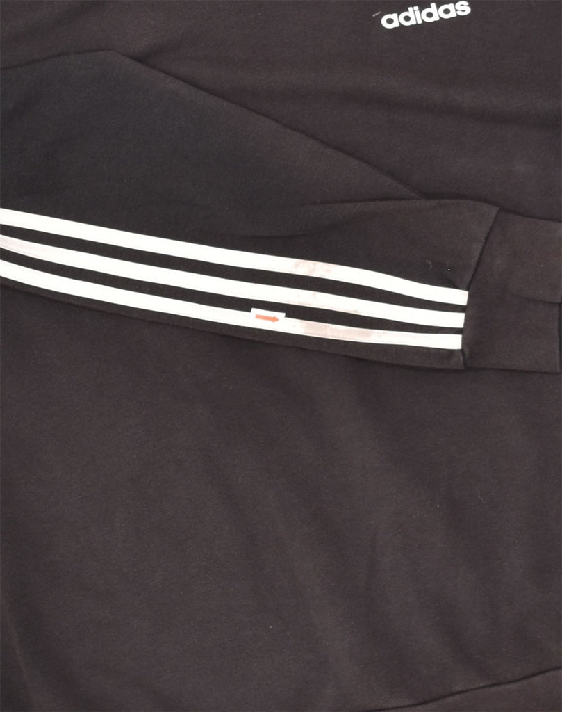 ADIDAS Womens Sweatshirt Jumper UK 12/14 Medium Black Cotton | Vintage Adidas | Thrift | Second-Hand Adidas | Used Clothing | Messina Hembry 