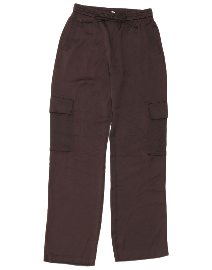 Zara Womens Straight Cargo Trousers Small W27 L31 Black