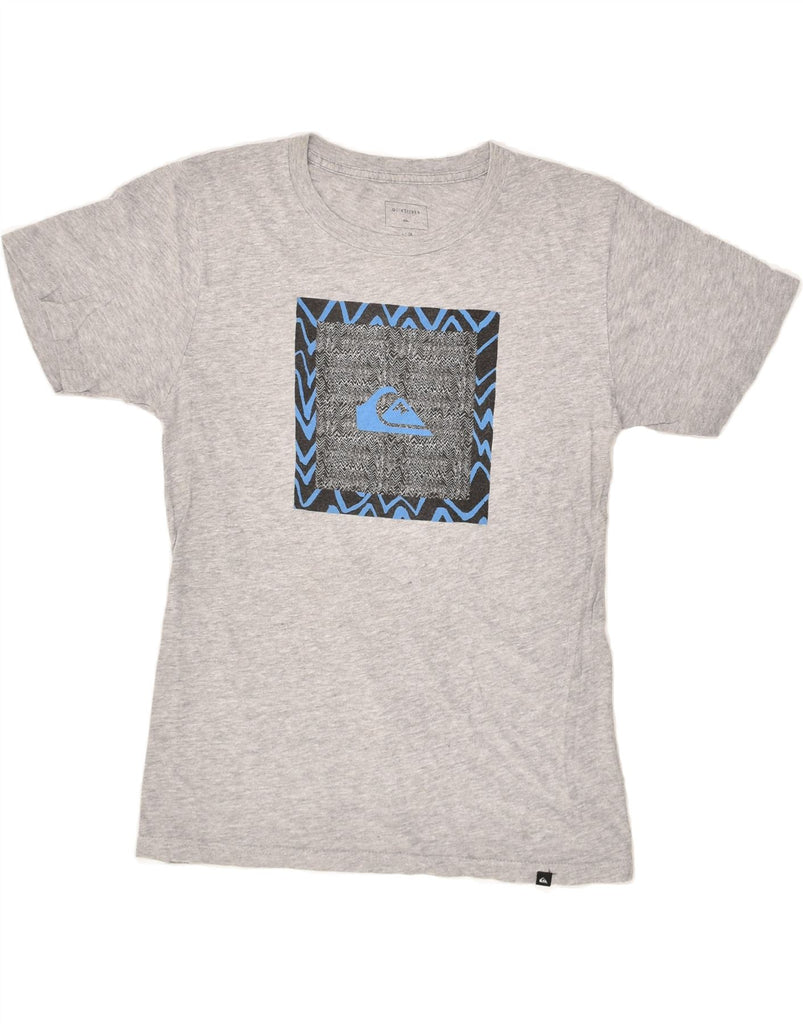 QUIKSILVER Boys Graphic T-Shirt Top 13-14 Years Large Grey Cotton | Vintage Quiksilver | Thrift | Second-Hand Quiksilver | Used Clothing | Messina Hembry 