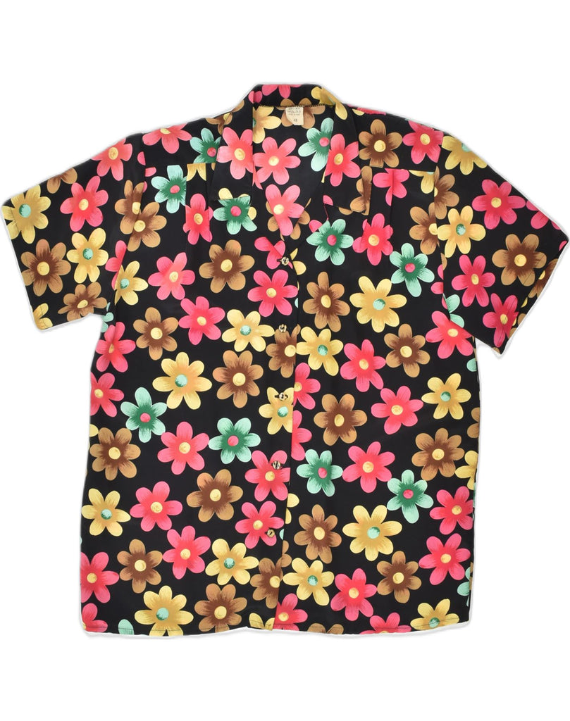 VINTAGE Womens Short Sleeve Shirt IT 48 XL Multicoloured Floral | Vintage | Thrift | Second-Hand | Used Clothing | Messina Hembry 