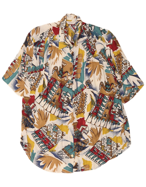 Vintage Womens Oversized Hawaiian Shirt UK 16 Large Multicoloured Retro