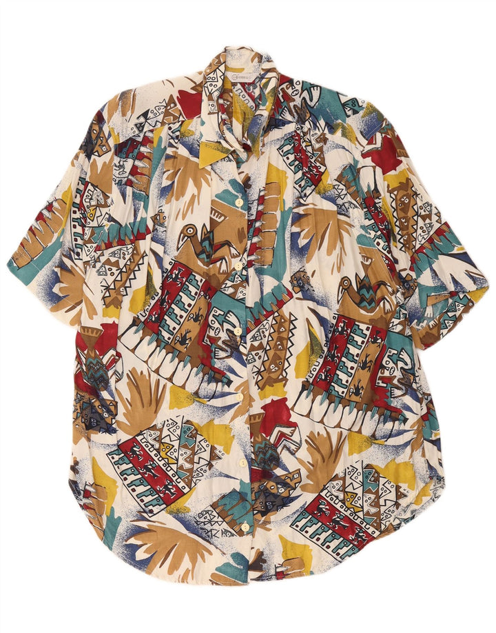 Vintage Womens Oversized Hawaiian Shirt UK 16 Large Multicoloured Retro