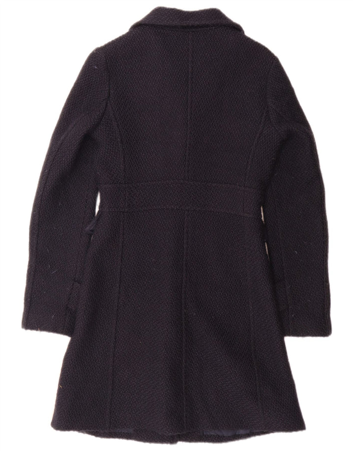 Liu Jo Womens Overcoat IT 40 Small Navy Blue Wool