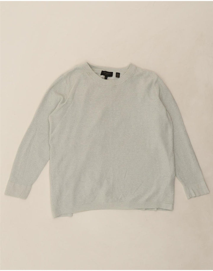TED BAKER Womens Oversized Crew Neck Jumper Sweater Size 2 Small Blue Vintage Ted Baker and Second-Hand Ted Baker from Messina Hembry 