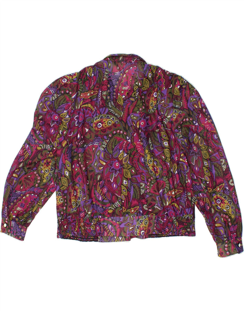 VINTAGE Womens Shirt Blouse UK 14 Large Multicoloured Floral Polyester Vintage Vintage and Second-Hand Vintage from Messina Hembry 