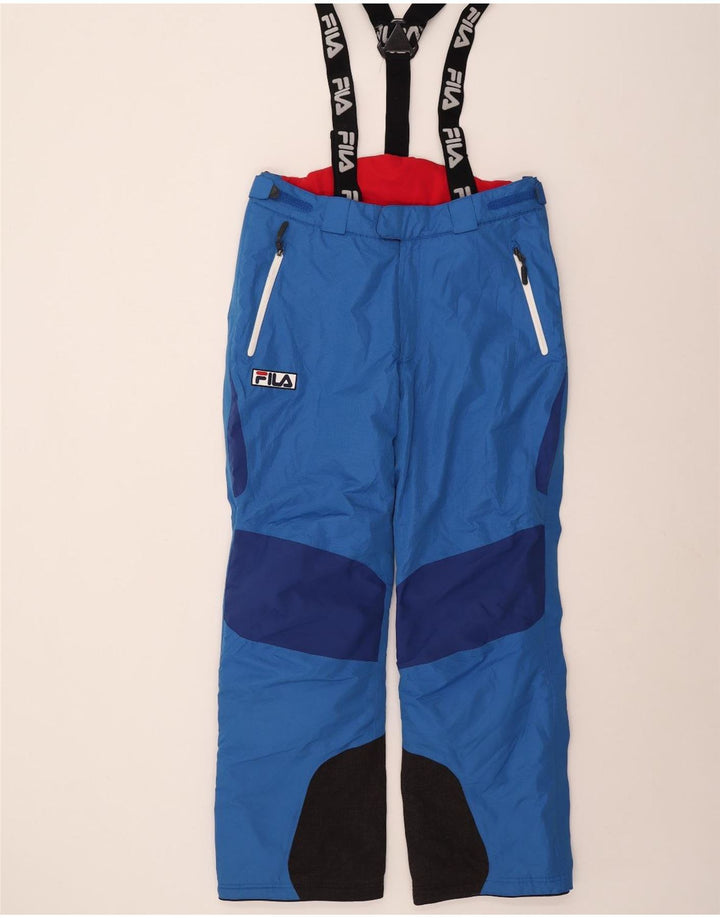 Fila Mens Graphic Dungarees Ski Trousers Large  Blue Colourblock Polyester