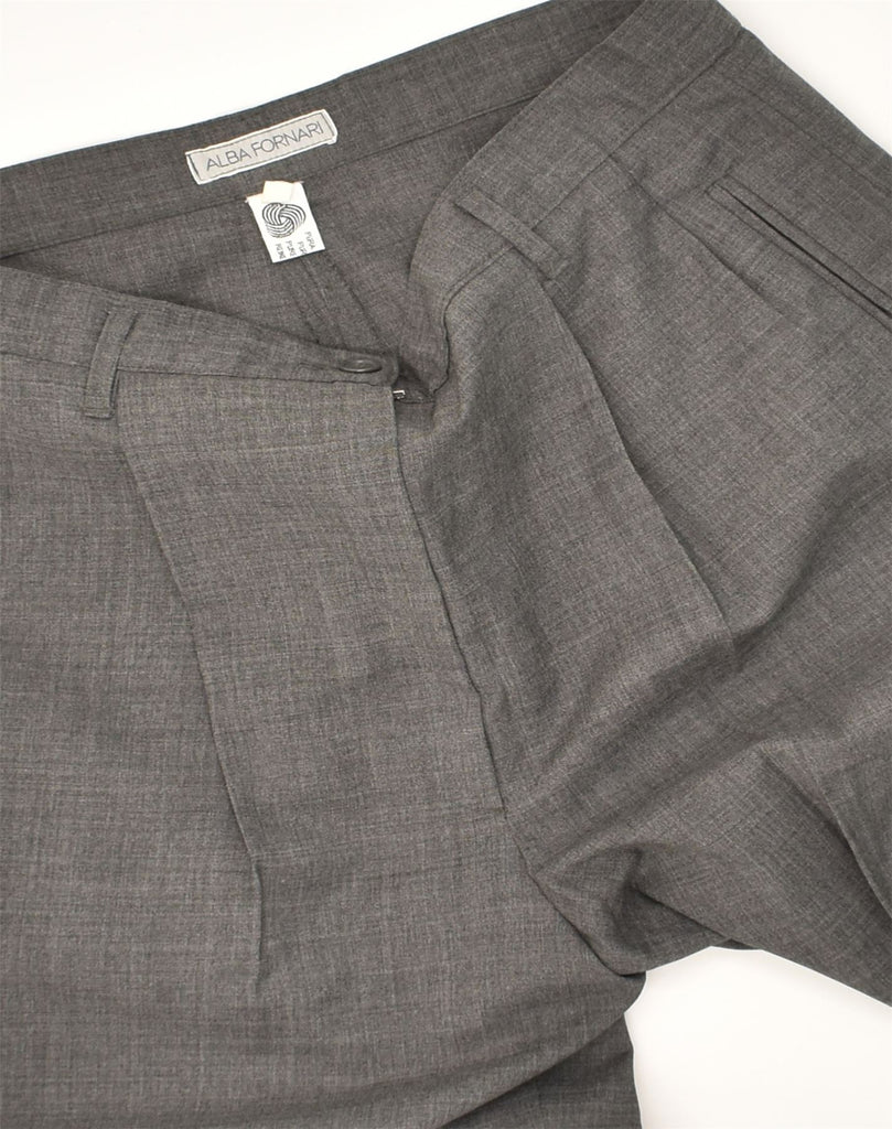 ALBA FORNARI Womens Slim Chino Trousers IT 50 XL W32 L27  Grey Wool | Vintage Alba Fornari | Thrift | Second-Hand Alba Fornari | Used Clothing | Messina Hembry 