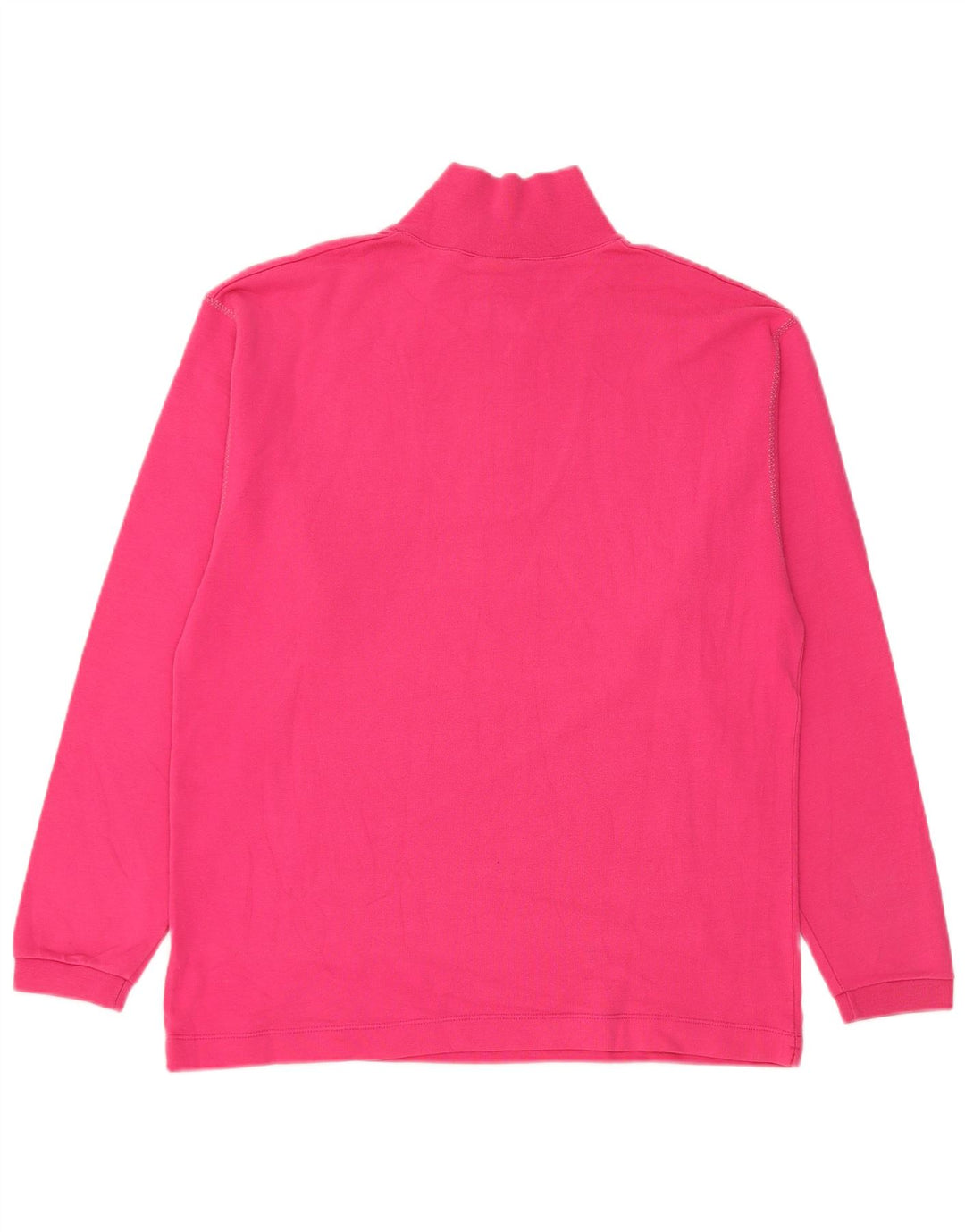 Champion Womens Zip Neck Sweatshirt Jumper UK 14 Medium Pink Cotton