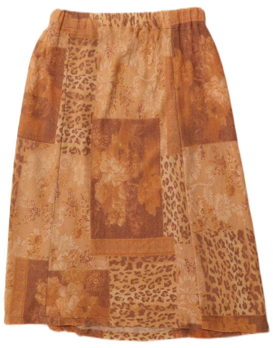 Vintage Womens A-Line Skirt W30 Medium Brown Patchwork