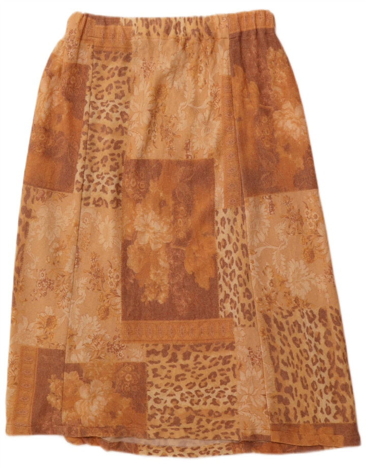 Vintage Womens A-Line Skirt W30 Medium Brown Patchwork