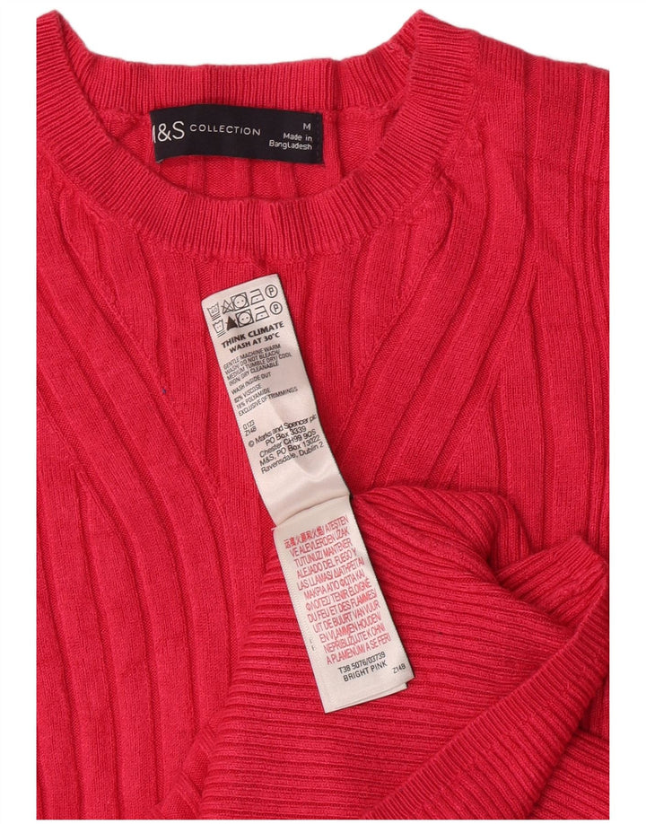 Marks & Spencer Womens Boat Neck Jumper Sweater UK 12 Medium Pink