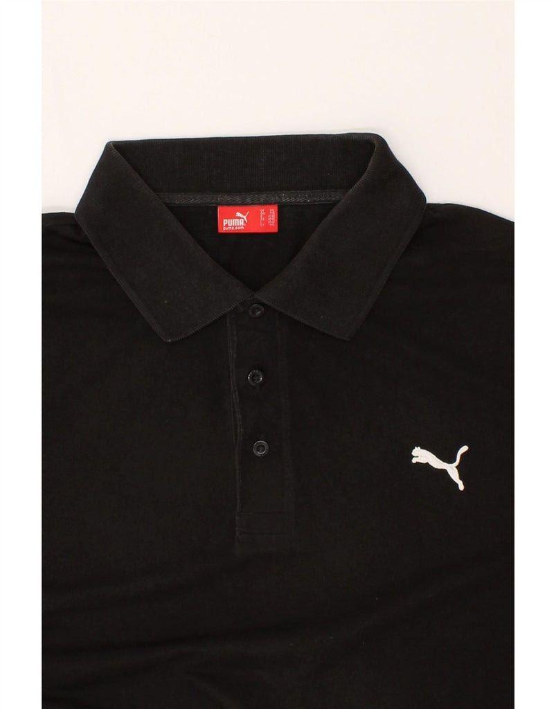 PUMA Mens Polo Shirt 2XL Black Vintage Puma and Second-Hand Puma from Messina Hembry 