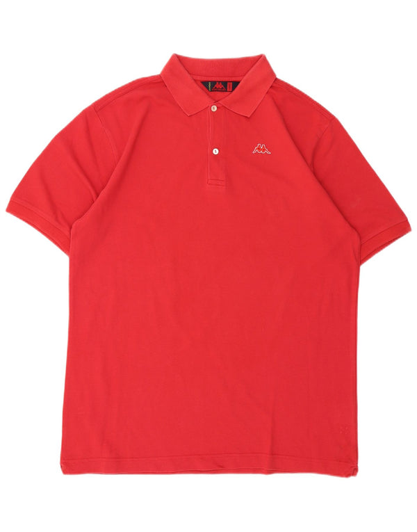 Kappa Mens Polo Shirt Large Red Cotton