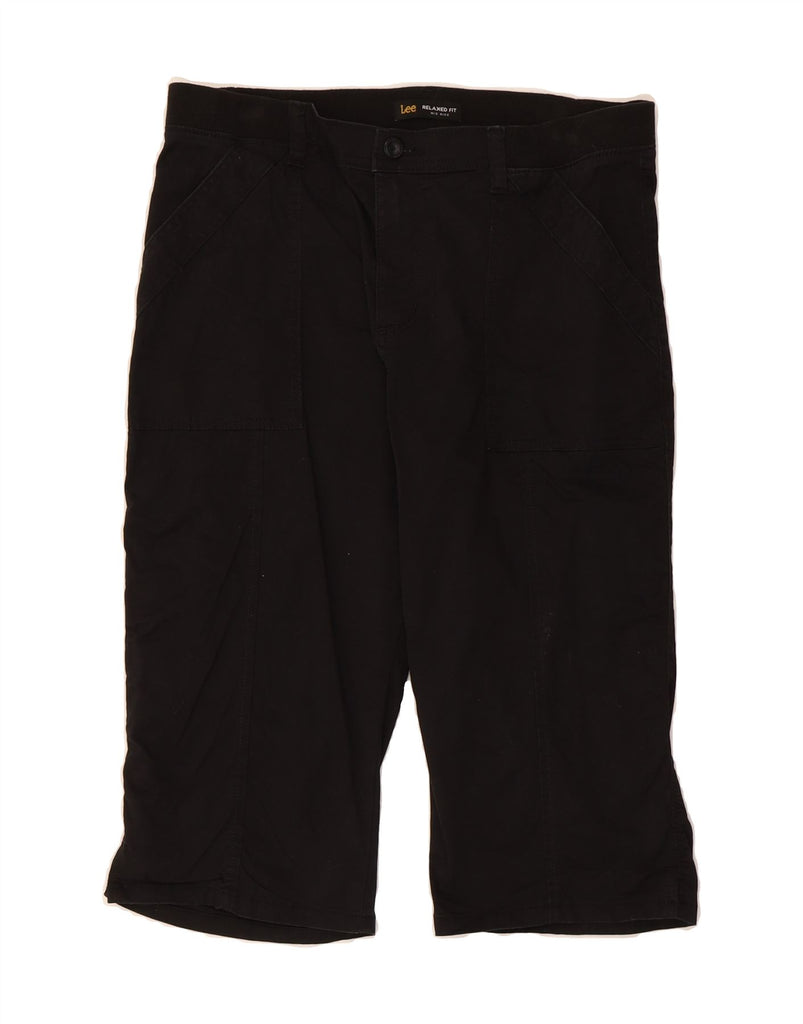 LEE Womens Mid Rise Relaxed Fit Bermuda Shorts US 12 Large W32  Black Vintage Lee and Second-Hand Lee from Messina Hembry 
