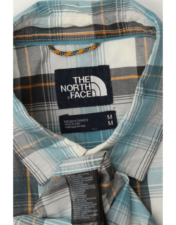 The North Face Mens Short Sleeve Shirt Medium Blue Check Cotton