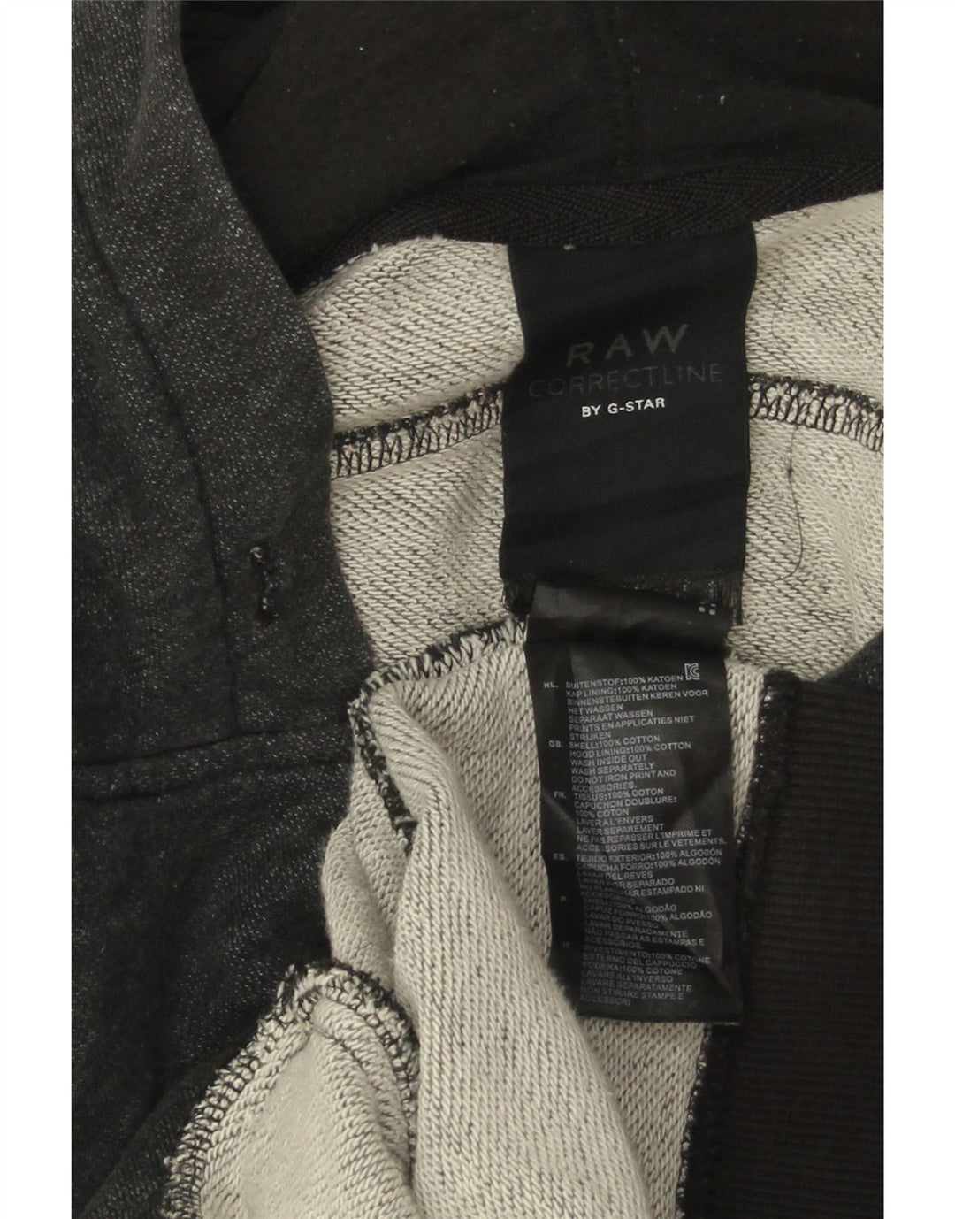 G-Star Mens Zip Hoodie Sweater Medium Grey Flecked Cotton