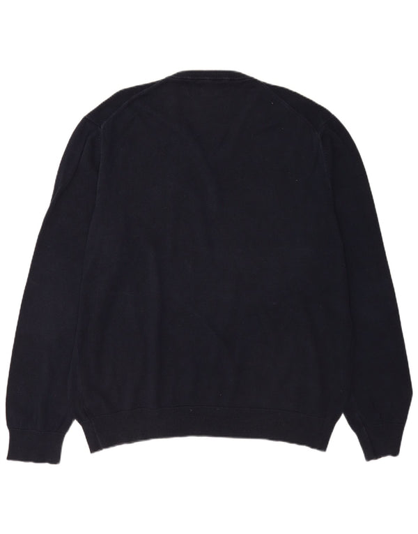 Marks & Spencer Mens V-Neck Jumper Sweater 2XL Navy Blue Cotton
