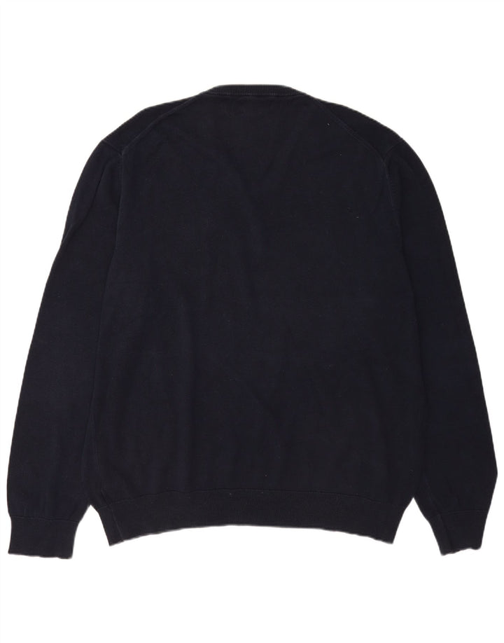 Marks & Spencer Mens V-Neck Jumper Sweater 2XL Navy Blue Cotton